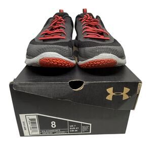 Under Armour Charged One Trainers Men’s Size 8 Shoes Black Red Gray Clutch Fit